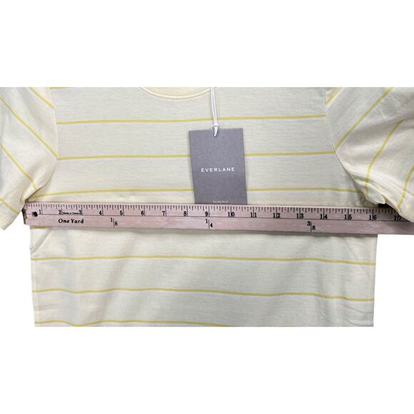 Everlane T Shirt Womens S Butter Yellow Striped Organic Cotton Preppy Casual NEW - Picture 5 of 13